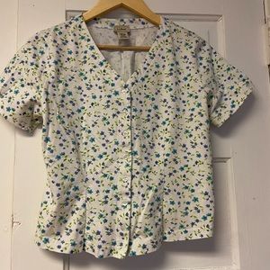 LL Bean Floral Blouse